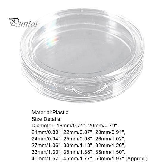 Coin Protector 10Pcs Clear Transparent Plastic Round Display Case Capsule Collecting Storage Box Holder