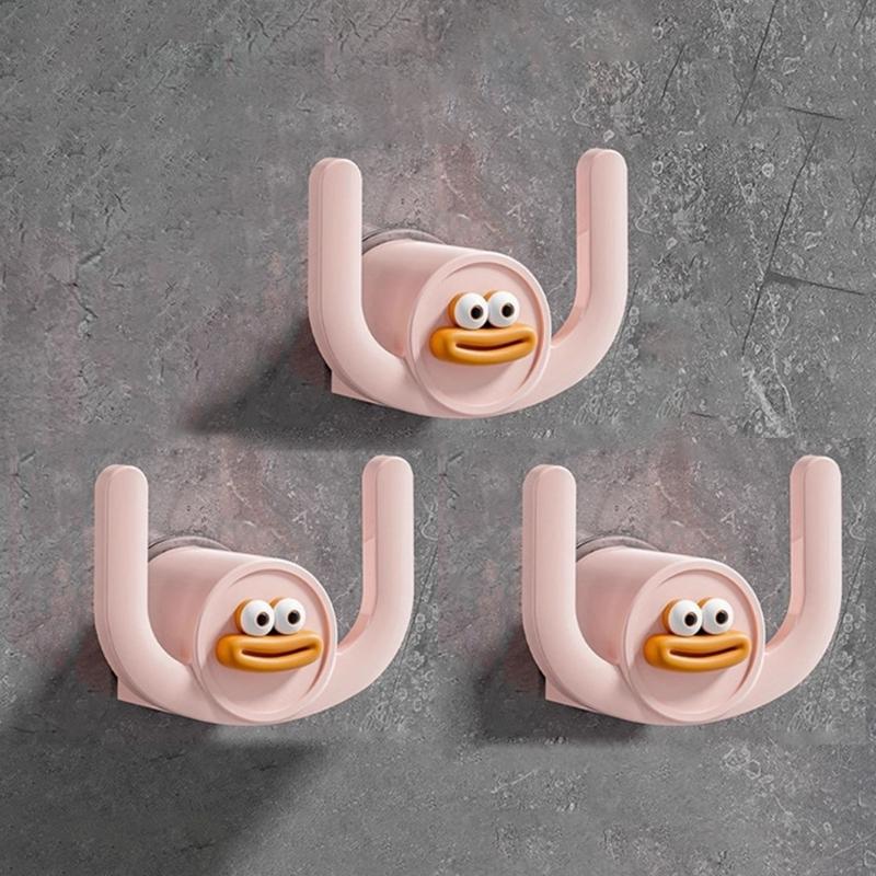 3Pieces Sturdy Without Punch Bathroom Hanging Hook Plastic Materials Portable Accessory for Extra Storage in Kitchens