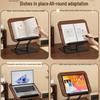 Walnut Rotatable Desktop Book Stand for Adults - Multifunctional and Adjustable