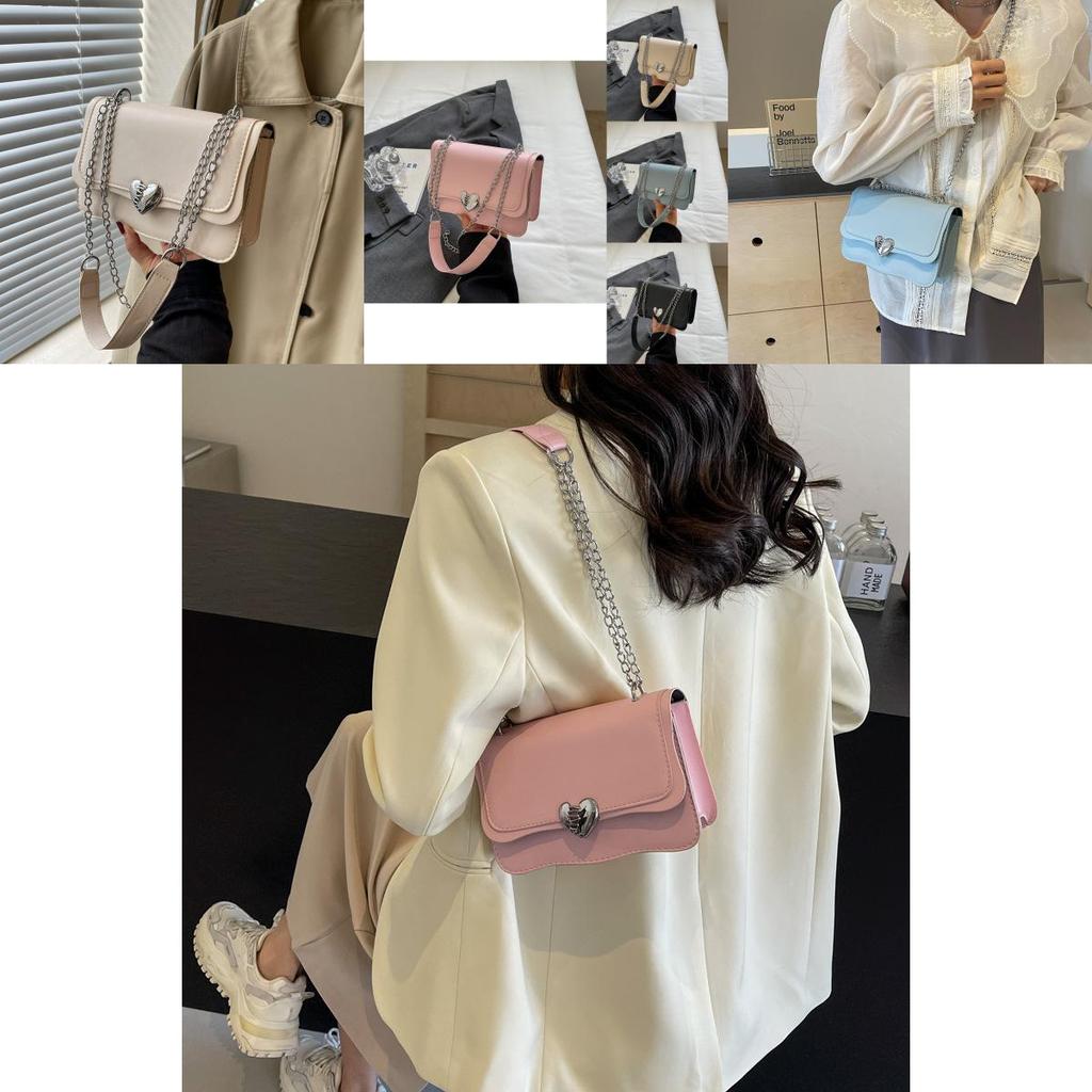 Trendige Street Style Pu-Leder Schultertasche Für Damen Schick Frühling 2024 Quadratisch Crossbody