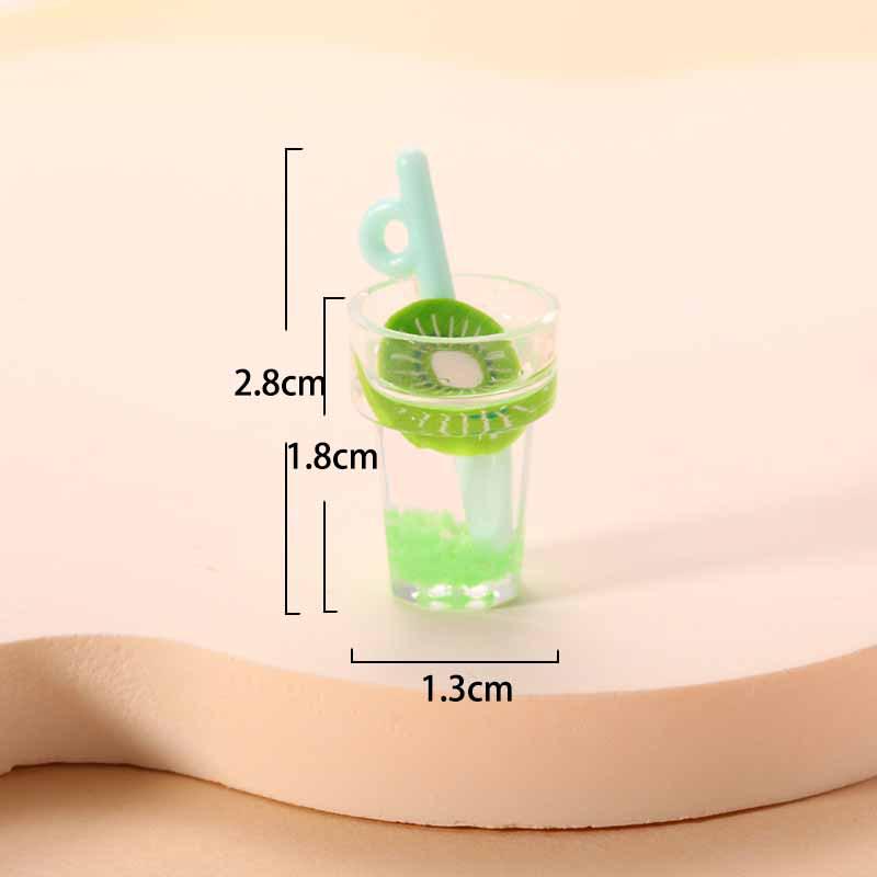 Mini Luminous Fruit Straw Cup Keychain Pendant - Cute Jewelry Accessory