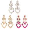 Fashion Drop Shape Alloy Dangle Earring For Women With Sparkling Ab Crystals
