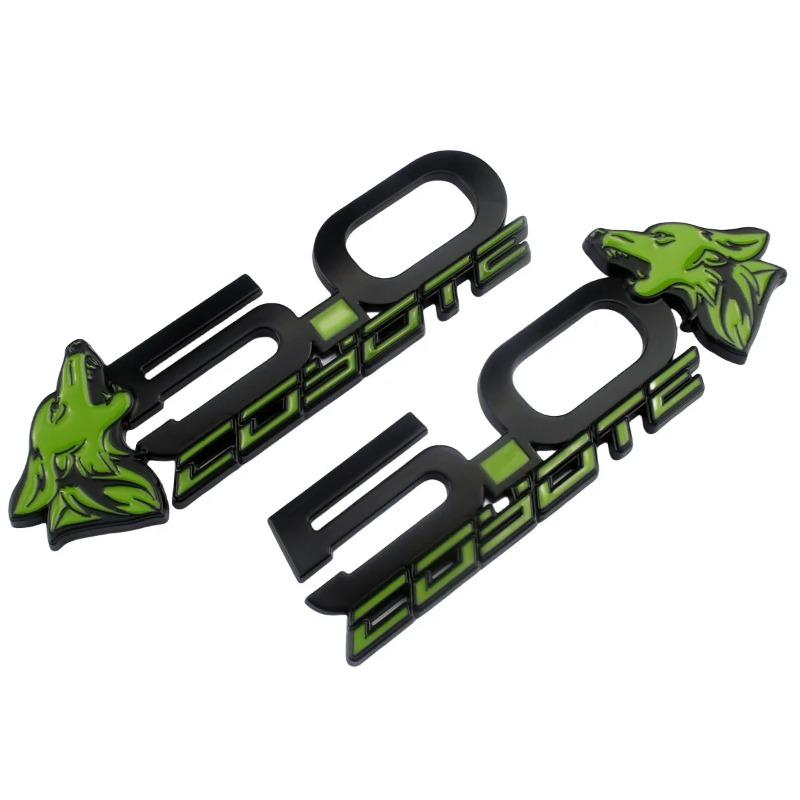 2Pcs New 3D Metal 5.0 Coyote Mach Logo Badge Emblem Decals Sticker For Mustang Dark Horse Shelby GT GT350 GT500 Accessories