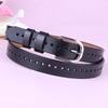 Womens Genuine Leather Belt With Hollow Cut Design Slim Width Buckle Casual Chic Waistband Jeans Office Wear
