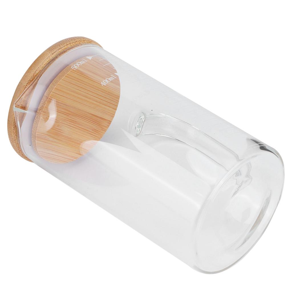 Borosilicate Glass Measuring Cup with Lid HeatResistant Mug for Hotel Restaurant Home(500ml )