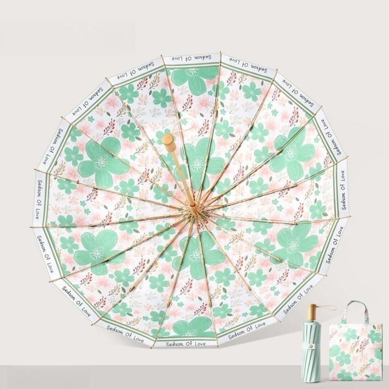 Colored Glue Umbrella Cloth Sun-protective UV-protective Folding Rainproof Windproof Dual-purpose Women's Craft Umbrella