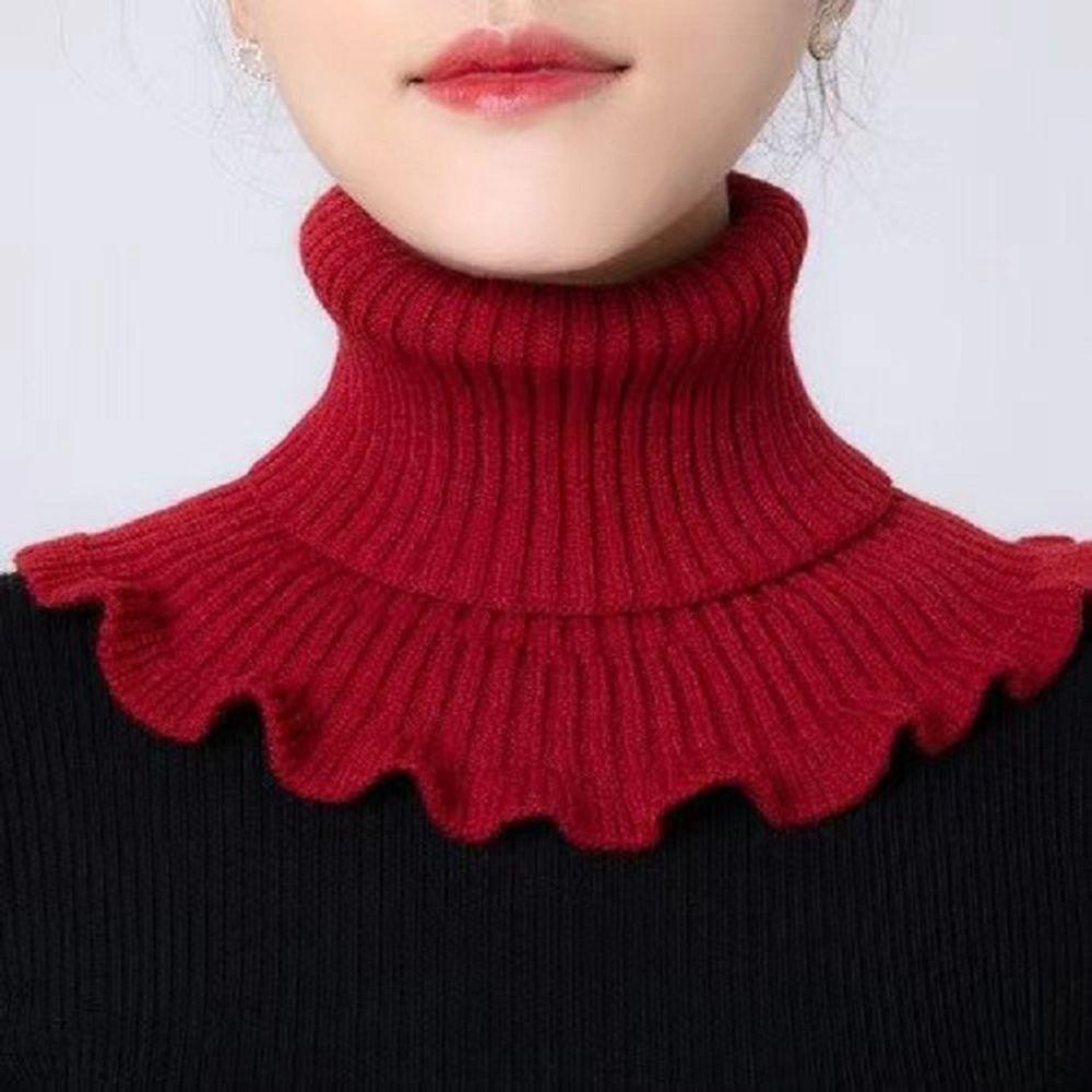 Decoration Accessories Ruffle Female Wool Scarf Korean Style Scarves Knitted Bib Fake Collar