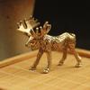 Solid Brass Elk Ornaments Creative Copper Deer  Desk Tea Pet Decoration Antique