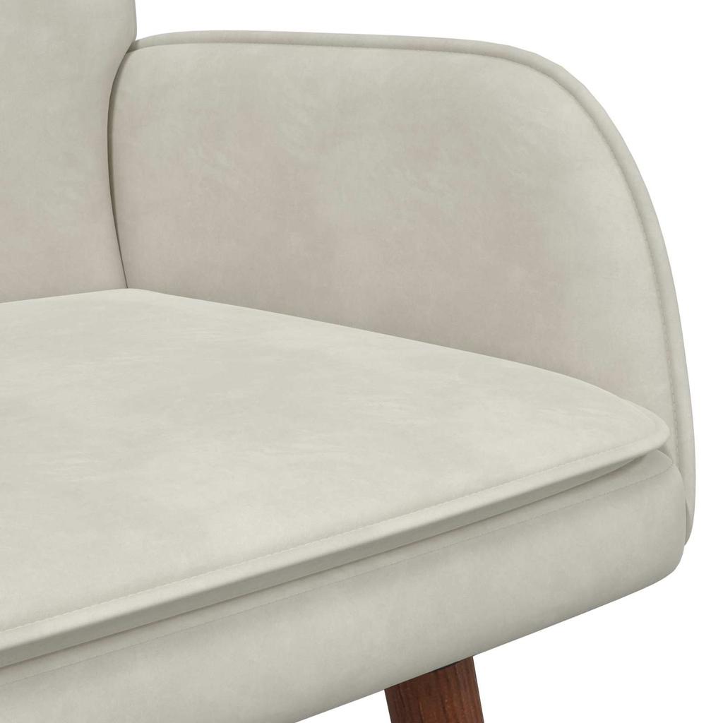 2 Seater Sofa Cream 115 x 61 x 87 cm Velvet (V)