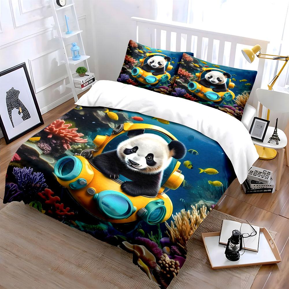 "Underwater panda adventure delight" Bedding sets Duvet covers Pillowcases(1* Duvet Cover 2* Pillowcases without duvet insert)