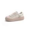 Spring new little white shoes women's leather thick-soled heightening fashion shell head board shoes lace-up casual sports shoes