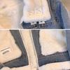 Fleece Verdickt Denim Jacke frauen Neue Herbst Winter Kleine Damen Lose Damen Kurze Winter Kleidung