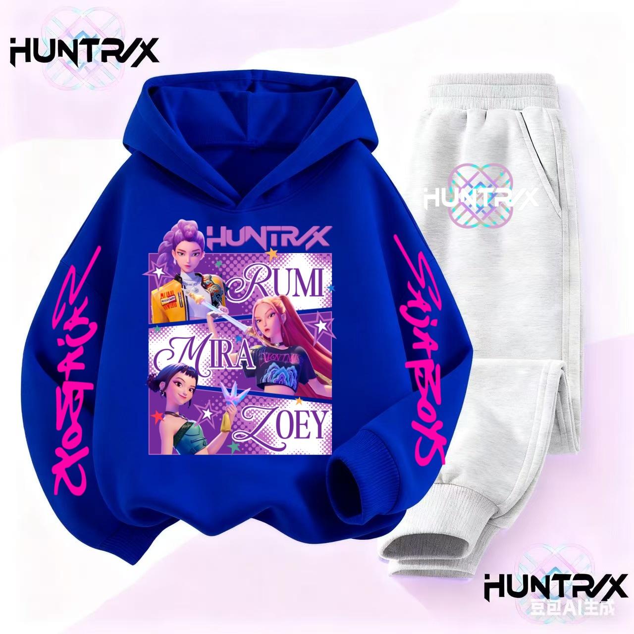 

Hoodies Kpop Demon Hunters Pullover Sweatshirt Trucksuit Cartoon Girls Boy Kids Clothes2025 Movie Korean Style Sets Children 160