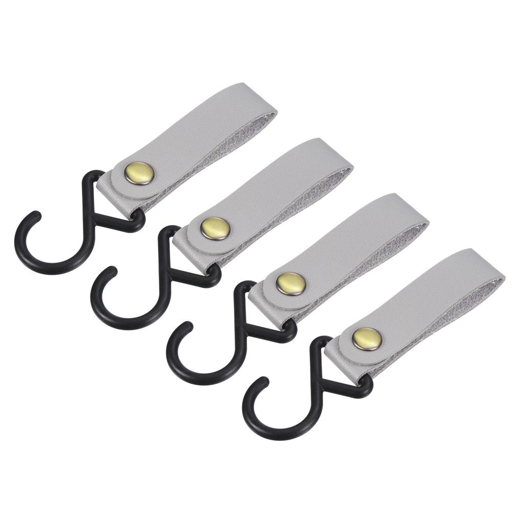 1/2/4pcs Outdoor Camping Triangle S-shaped Hook PU Leather Hook Wind Rope Keychain S Hook Tent PU Clothesline Hook Camping Hook