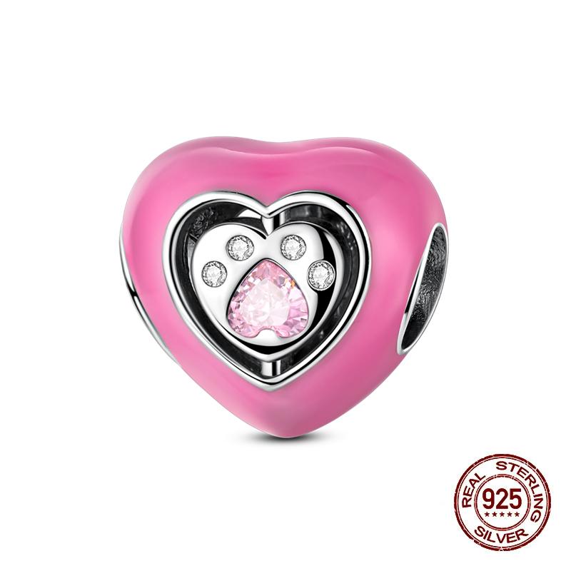 Compatible With Authentic Original Copper Metal Charm Bead Components Bead Components Luminous Easter Egg Pink Baskets Charm Bead Components Designed