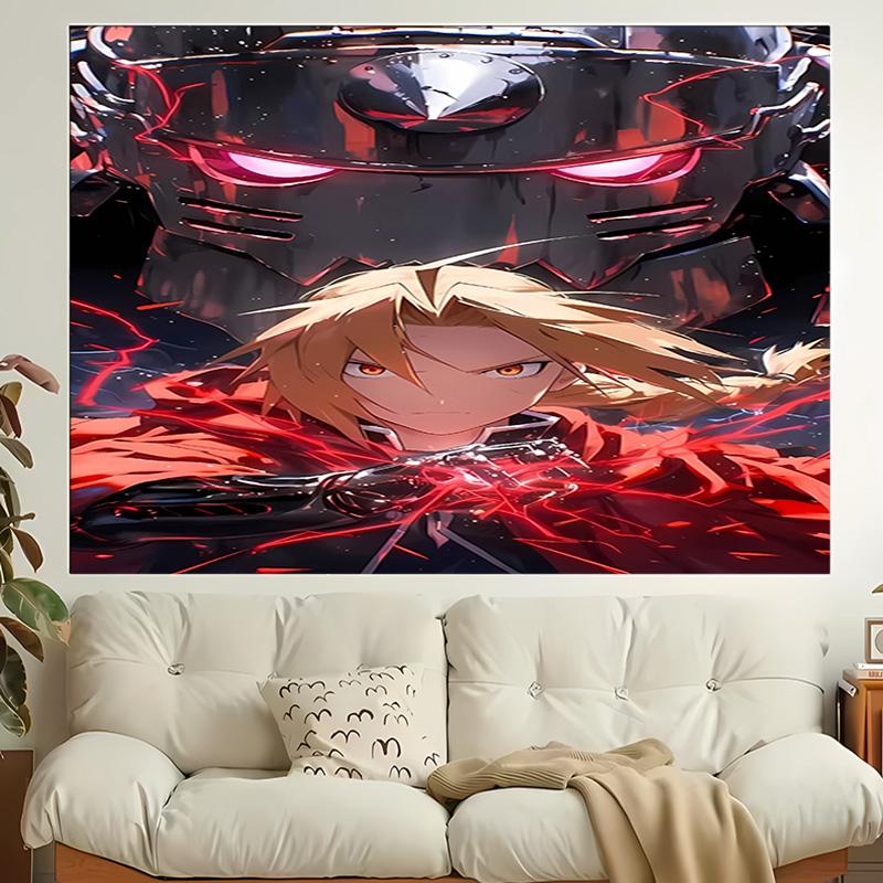 1pc Fullmetal Alchemist Tapestry, Living Room, Bedroom, Office, Party Decor, Ideal Festive Gift