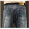Plus Size Men Autumn Blue Jeans Long Pants New Loose Vintage Elastic High Waist Basic Casual Harem Fashion Men Full Length Trousers