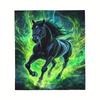 Soft and warm black horse printed flannel blanket - lightweight bedroom car, outdoor, sofa,travel,camping -ideal girlfriend gift