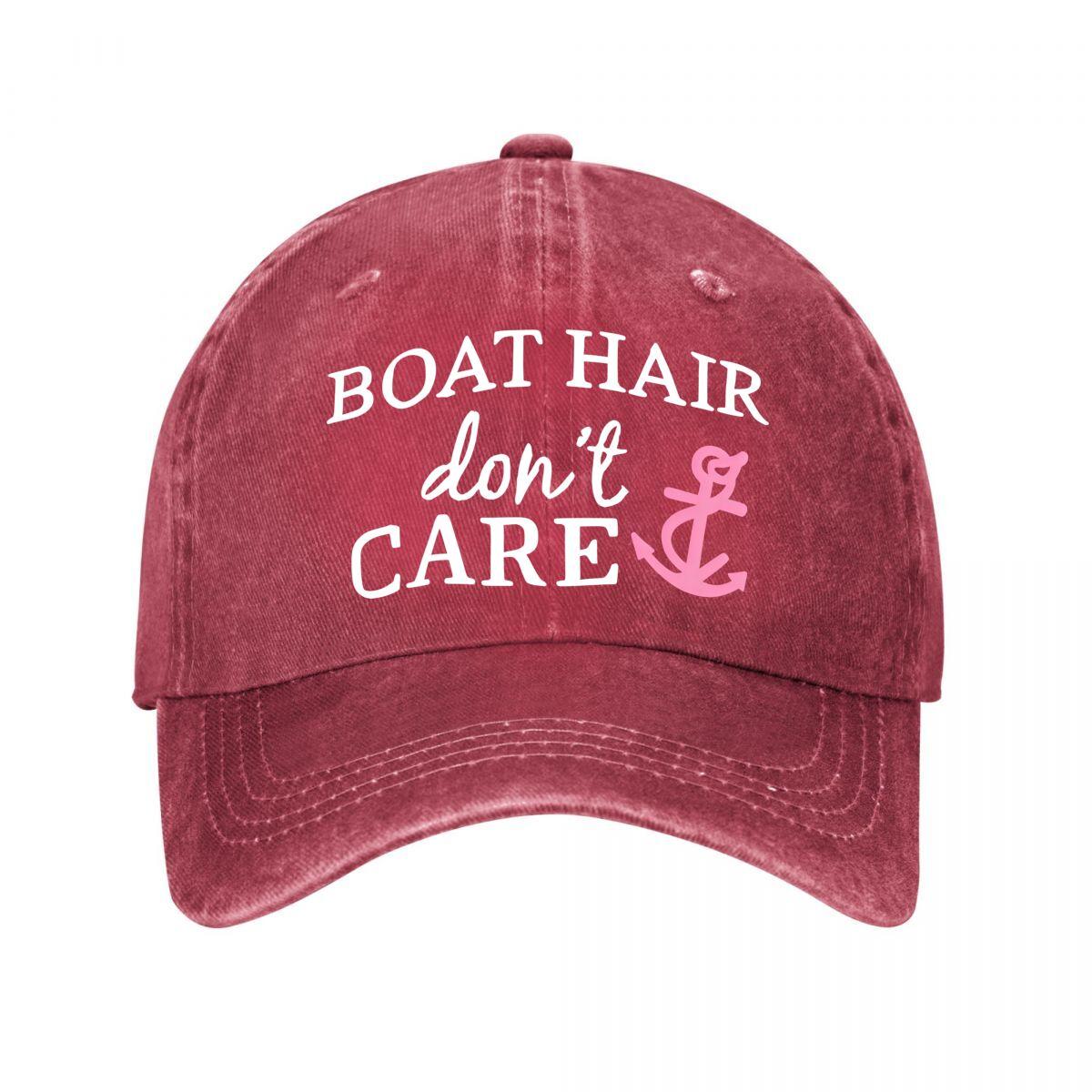 Boat Hair Dont Care Green Baseball Cap New Vintage Washed Cotton Baseball Cap Parent Kids Sun Hats Adjustable