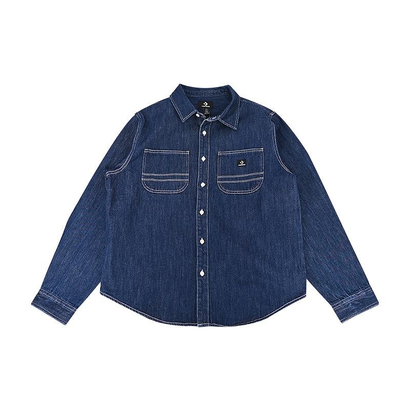 

New Converse Shirts Men s Blue A01 10028411-A01 M