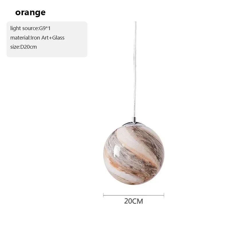 Planet Led Pendant Lamp Children Room Creative chandelier Glass Ball Hanging Lights Boy Bedroom Space Reading Indoor Decor Light