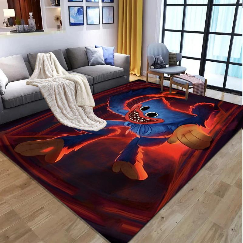 Huggy Wuggy Pattern Rug, Indoor/Outdoor Mat, for Picnic, Gameroom, Bedroom, Office, Living Room, Home Decor Carpet, Birthday Gift