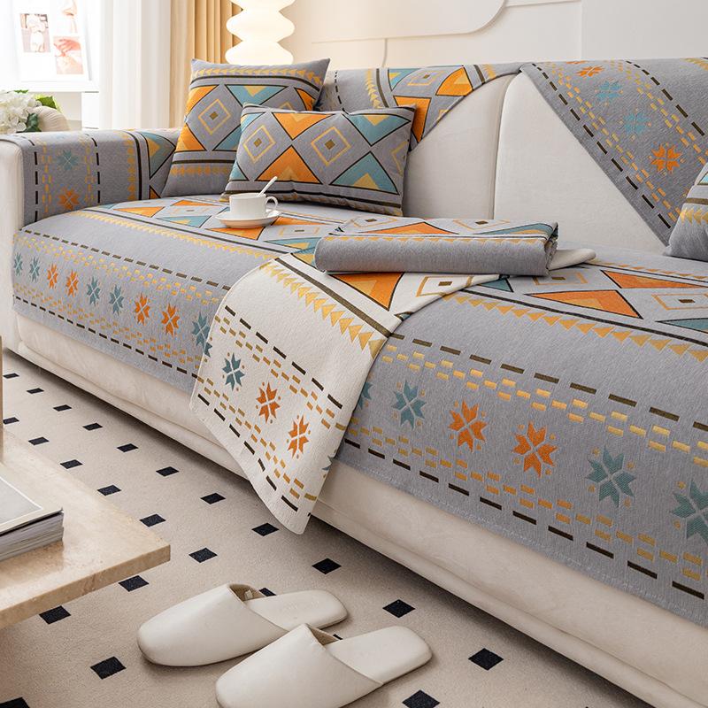 Chenille Sofa Cushion, Universal Non-slip Seat Cushion for All Seasons, New Leather Sofa Cover, High-end Light Luxury Cover Cloth