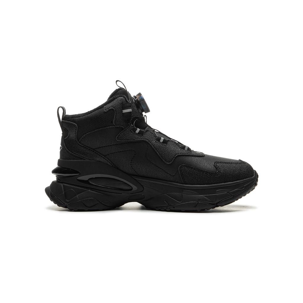 Li Ning Kids Fashion Versatile Simple Trendy Non-Slip Shock Absorbing Wear-Resistant Warm Casual Shoes Kids Casual Shoes Black YKCU172-31