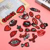 20 peças Patch Padrão Lábios Decorativo Batom Adesivo para Roupa Bordado Adesivo Patch Termocolante