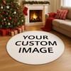 Custom Photo Round Rug for Kids Room Princess Pink Play Mat Soft Non-Slip Carpet for Girls Boys Bedroom Personalized Floor Mat