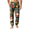 Men's Christmas Printed Pajama Pants Warm Pants for Winter