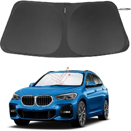 TINGLU Sun Shade For Tesla Model X Tesla X 2016-2024 2025 Accessories Windshield Sun Shade Window Shade UV Rays Protection Sun Visor Cover With