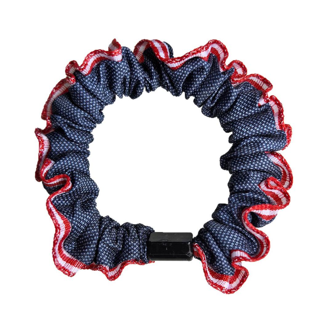 Korean Style Blue Small Flower Denim Hair Tie - Niche Design, Versatile Ponytail Accessory