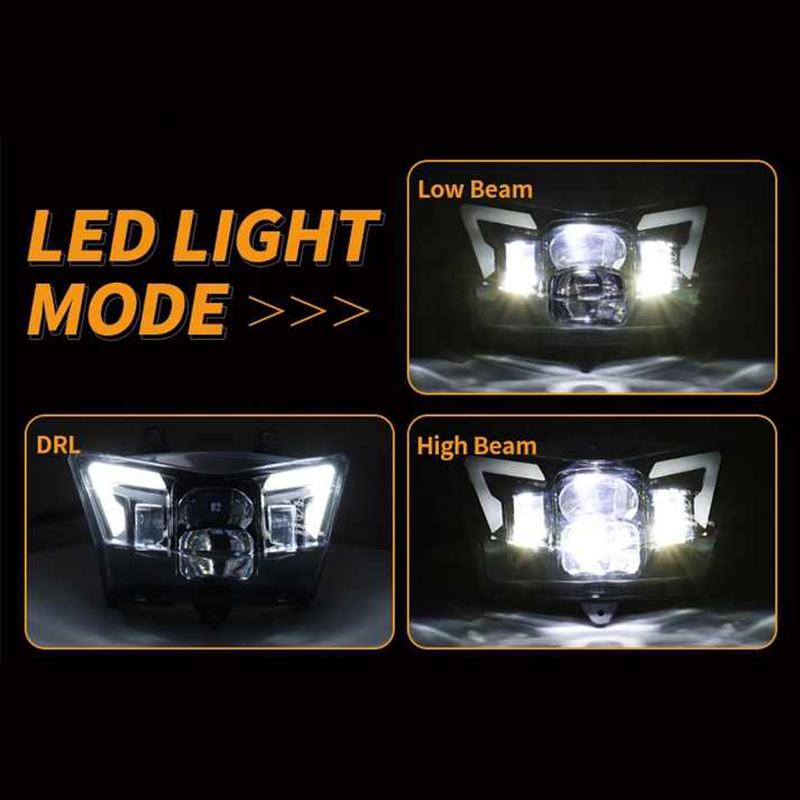 For Kawasaki Motorcycle LED Headlamp With Hi-Lo Beam Motocross Headlight D-Tracker 125 KLX125 150 2010-2016 KLX450R 2008-2026