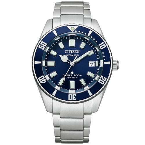 Citizen Promaster Diver's Watch, Waterproof, Automatic, Titanium, Blue, NB6021-68L, Men's, Silver