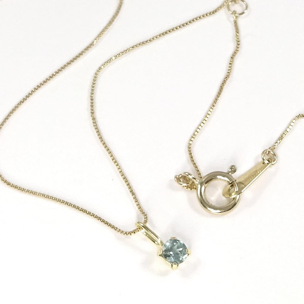 and My Jewelry 18K Alexandrite Pendant Necklace with 10K Yellow Gold Chain [Your Box] (Color-Changing, Approx. 2.7mm) (3018)