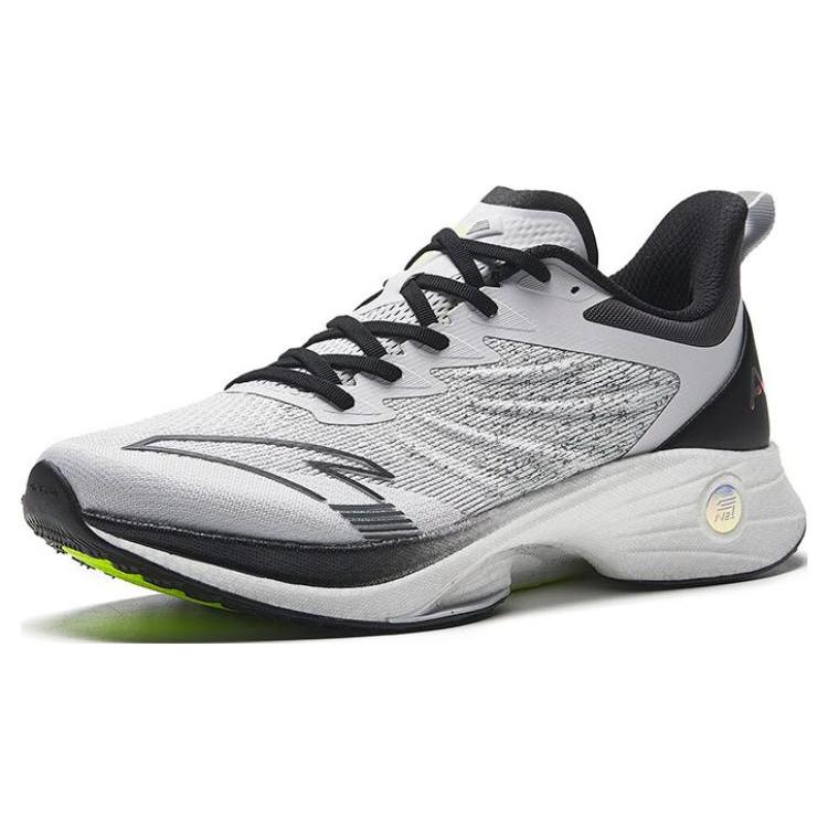 New Anta MACH 3.0 Wear Resistant Low Top Running Shoes Men's Black White Gray 112335583-2