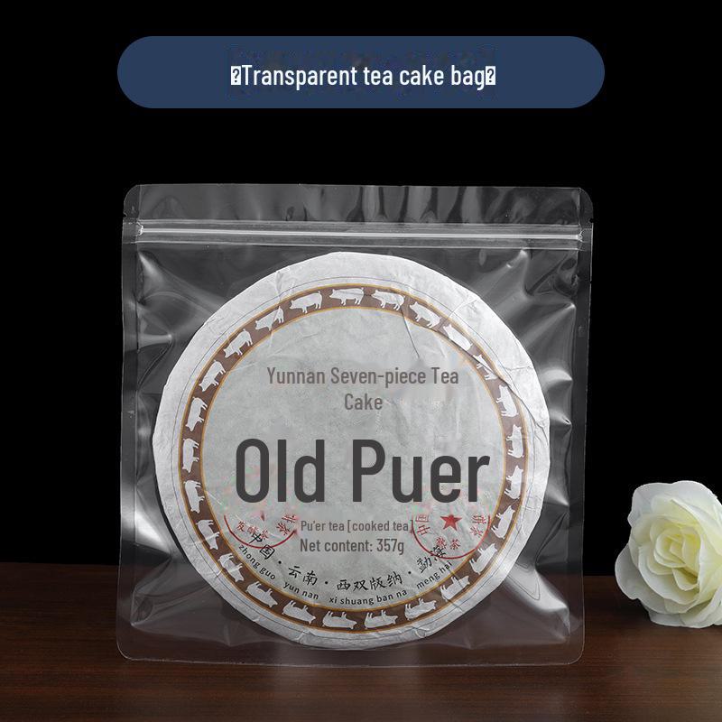 

Прозрачный пакет для хранения чая пуэр - утолщенная крафт-бумага для надежного хранения белого чая 20*21cm [200-250g tea cake] прозрачный