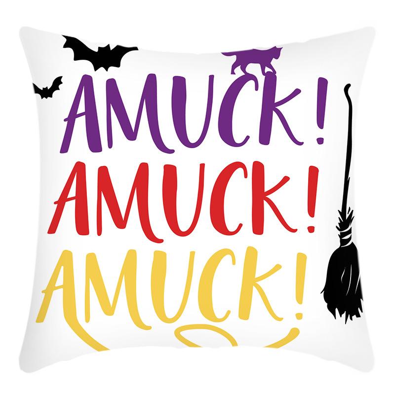 

New Cross-cuddle Pillow Cover Halloween English Letters Thanksgiving Printed Cushion Home Sofa Cushion Cover 45 * 45Cm pillowcase