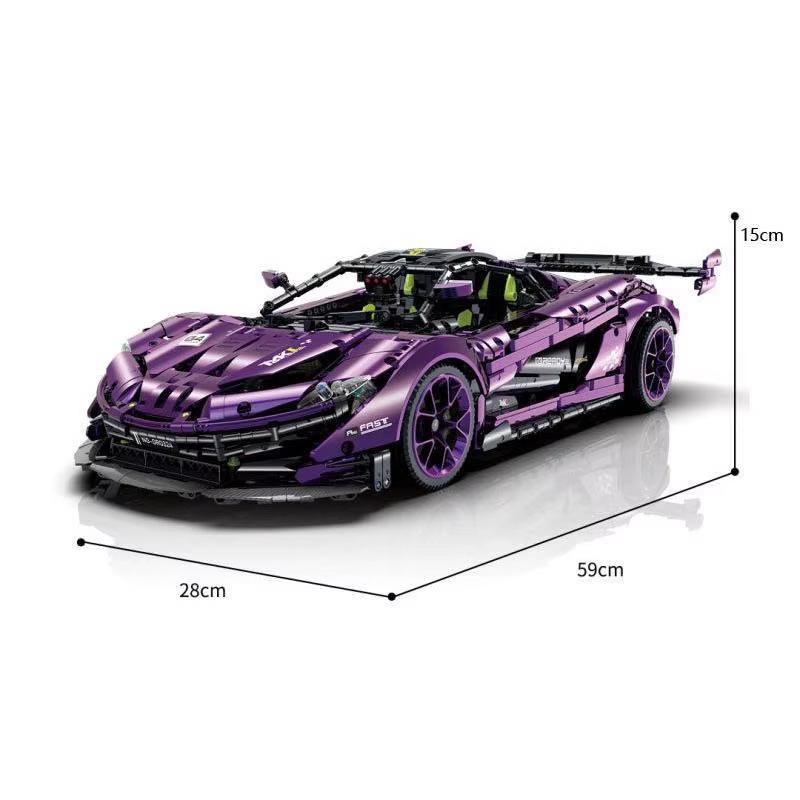 Gu Li McLaren P1 Supercar Model 1:8 Electroplated Purple High-Difficulty Tech Building Blocks Assembly Toy