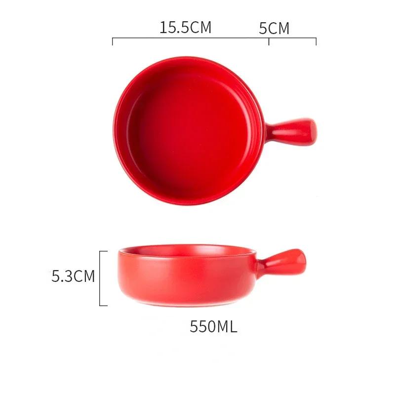 Covered Noodle Bowl Ceramic Dishes to Eat Simple Household Tableware Baking Baking Bowl Household Utensils for Kitchen Dishware
