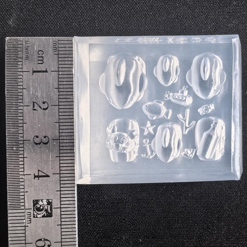 1Pcs Sea Shark Crab 3D Silicone Transparent Nail Mold Summer Sea Starfish Fish Diy Silicone Manicure Nail Art Decorations Mold