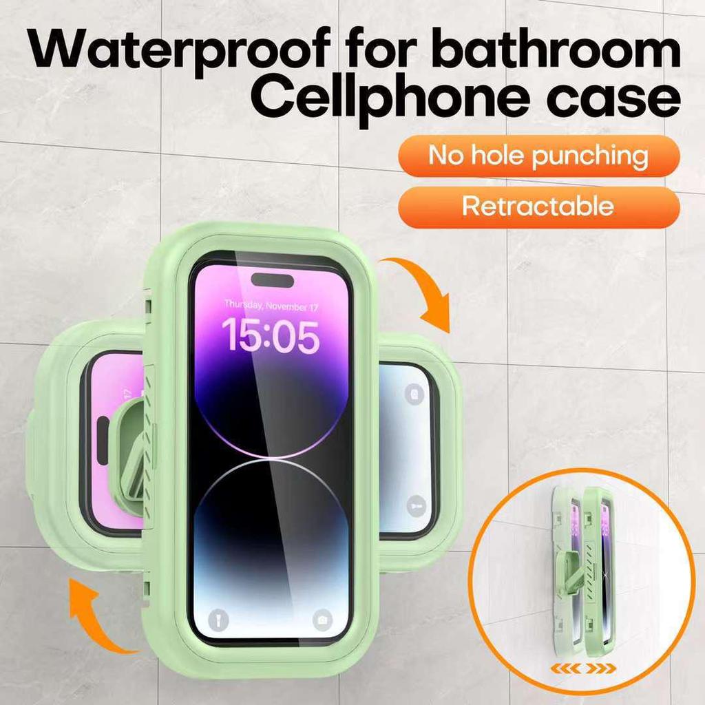 Waterproof Anti-Fog Rotatable Phone Holder for Bathroom & Kitchen
