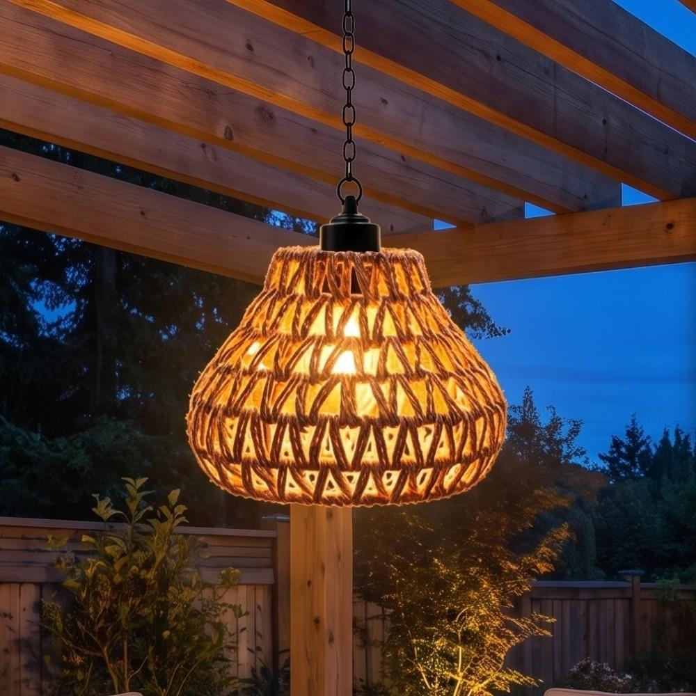 Long Iron Chain Rechargeable Pendant Light Brightness Adjustment Cord Ceiling Lamp for Bedroom