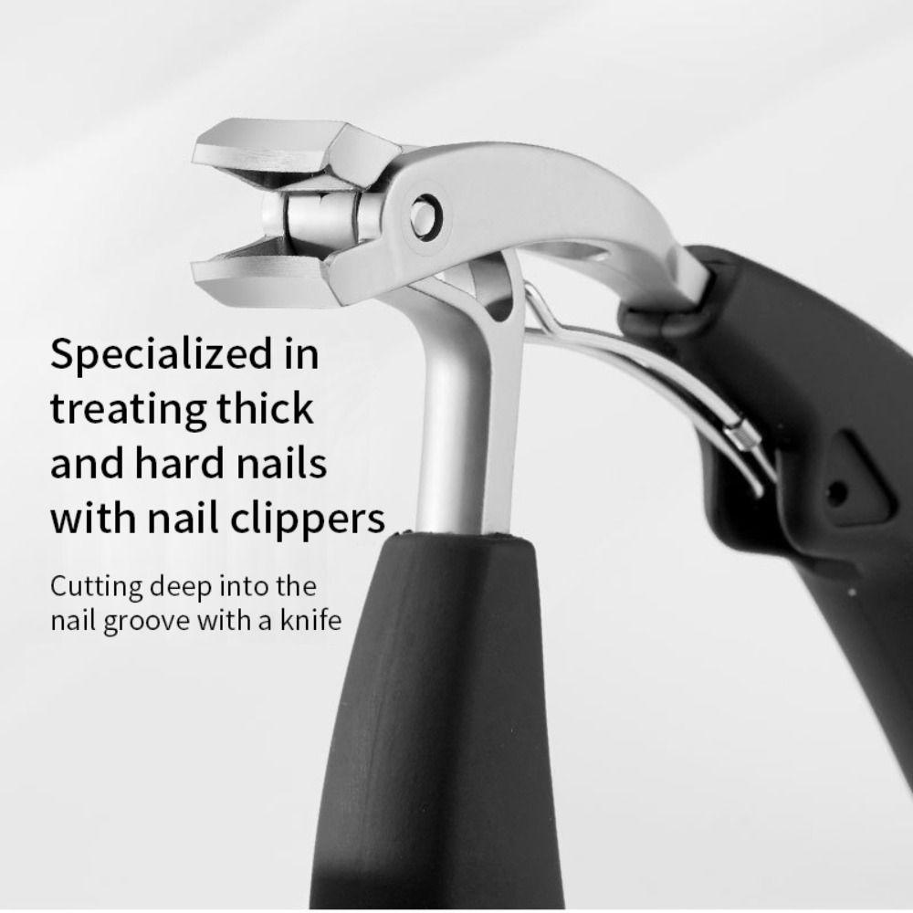 Extra Wide Mouth Curved Nail Clippers Anti-Splash Thick Nail Trimmer Toenail Nippers Fingernail