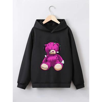 Sweat-shirt à capuche d'automne une pièce décontracté et à la mode avec imprimé dessin animé pour garçons