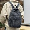 Denim Backpack Large Capacity Student Schoolbag Travel Commuter Backpack