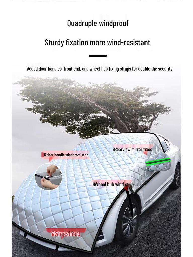 Universal Frostproof & Snowproof Car Shield: Half Cover Windshield Protector for Winter