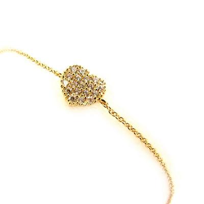 [L4331] - Gold Plated Bracelet 'Love' White Gold