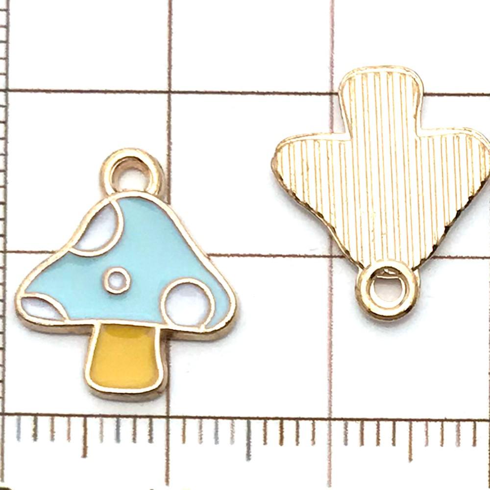 20 Colorful Cartoon House & Mushroom Enamel Alloy Charms for DIY Jewelry